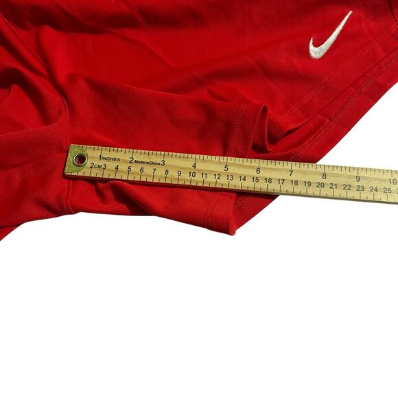 Nike Womens Athletic Shorts Size XL Red Soccer Football Shorts Dri Fit Mid Rise - Picture 9 of 10